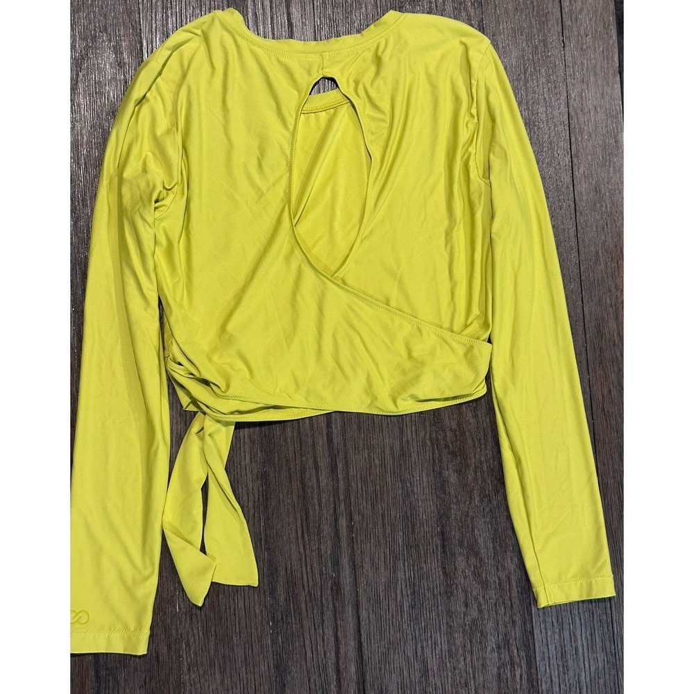 Calia By Carrie Underwood Crop Open Back front tie Yoga Top Long Sleeve Med - Picture 5 of 7
